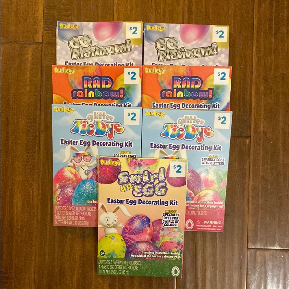 NIB LOT OF 7 Easter Egg Decorating Kit - Colorful Fun for Kids by Dudley’s